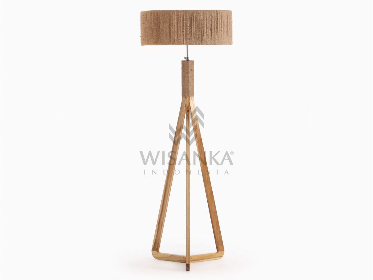 timber tripod lamp