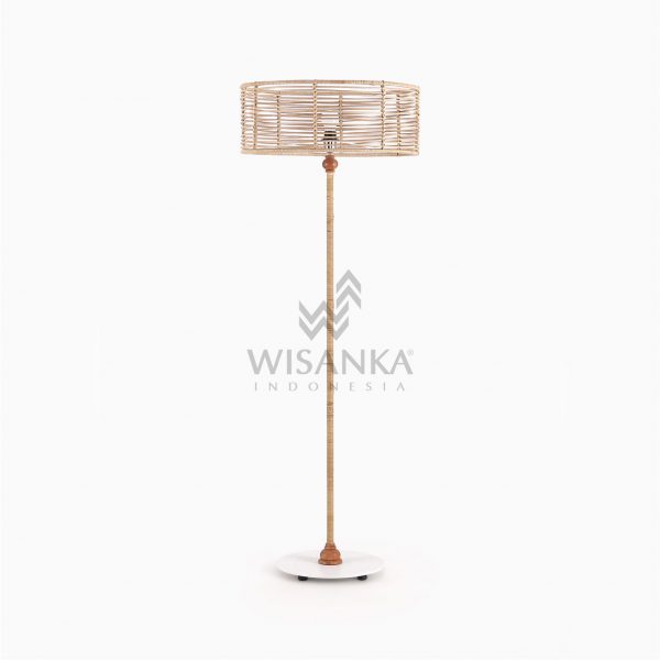 Kasya Rattan Wicker Floor Lamp Off