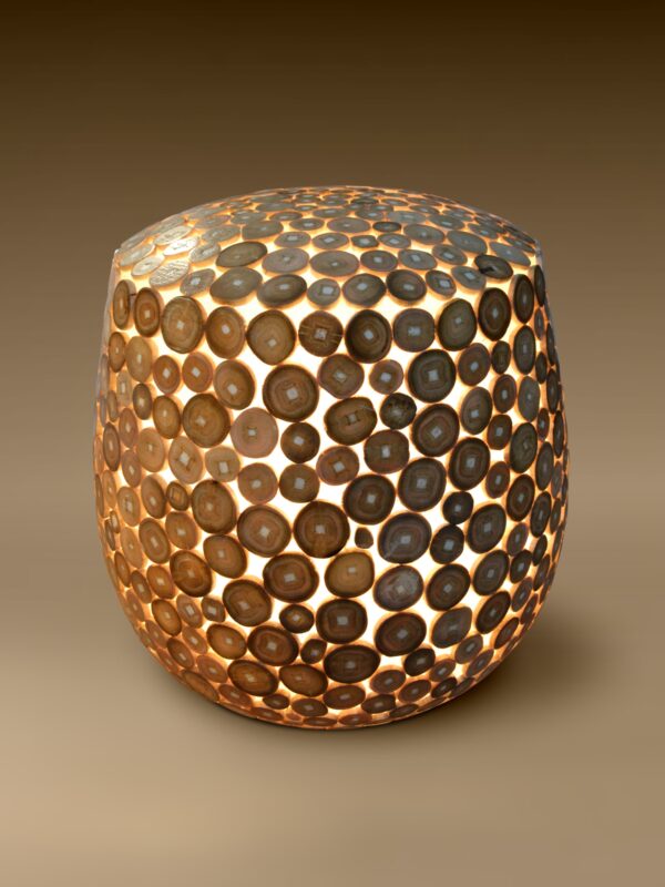 Teak Lamination Stool Lamp