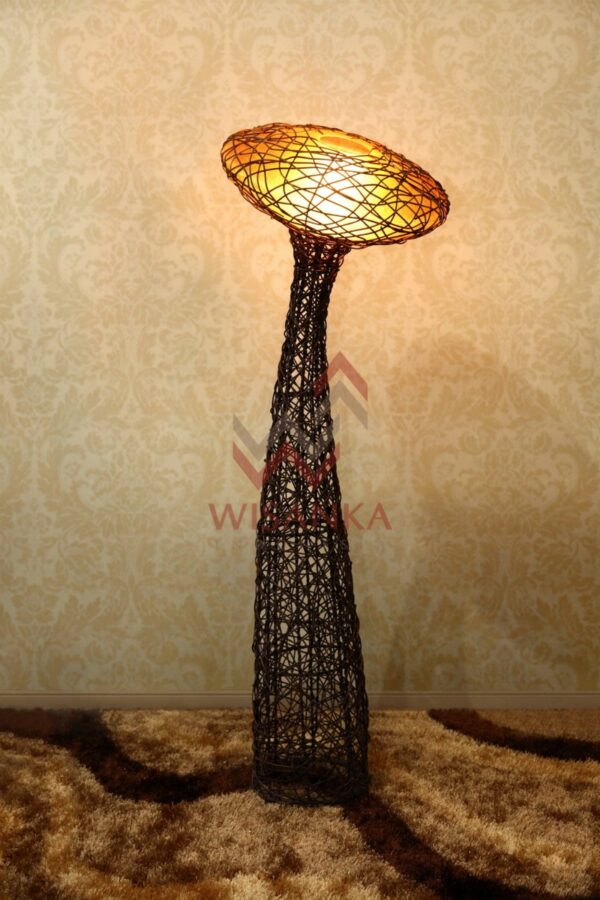 Lotus Floor Lamp - Tripod Lamp Wicker Rattan