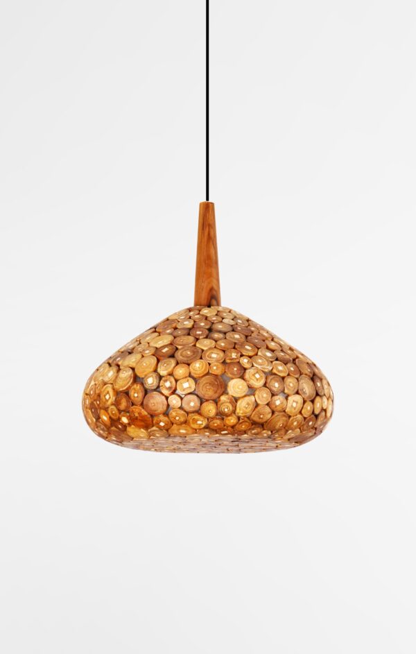 Kiru Hanging Lamp with Teak - Wooden Pendant Light - off