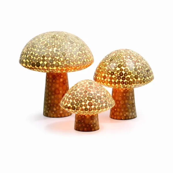 Mushe Teak Outdoor Lamp - Mushroom Decor